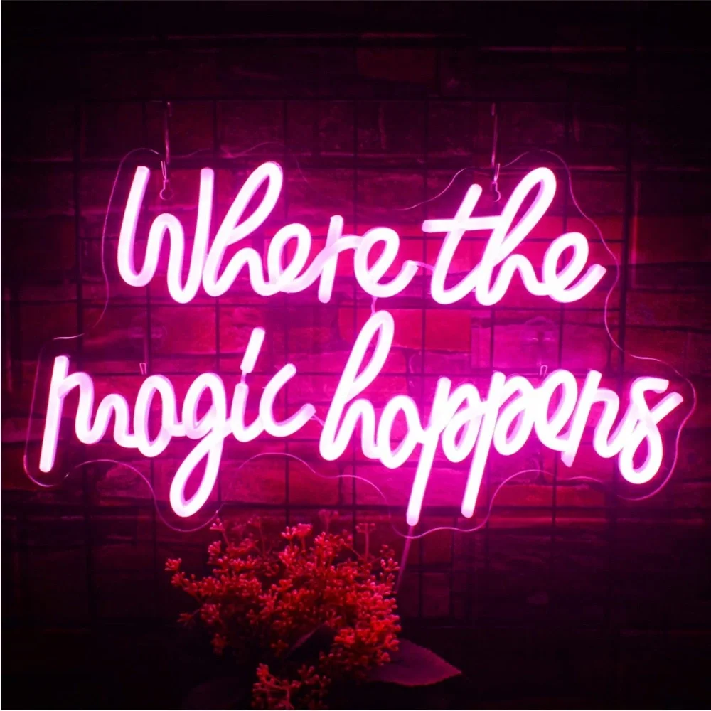 Where the Magic Happens Pink Neon Light Party Wedding Date Night Couple Decor - Picture 1 of 6